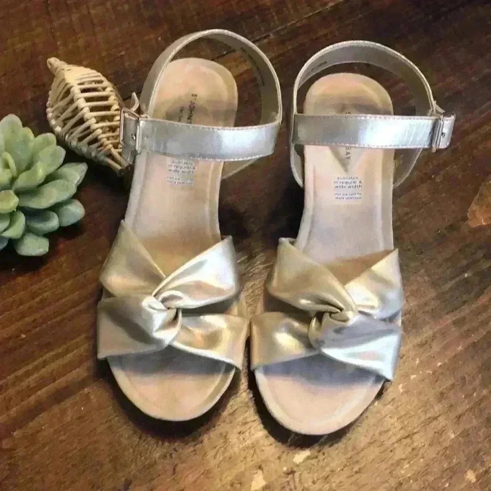 St. John’s Bay | Cork Wedge Gold Metallic Sandals